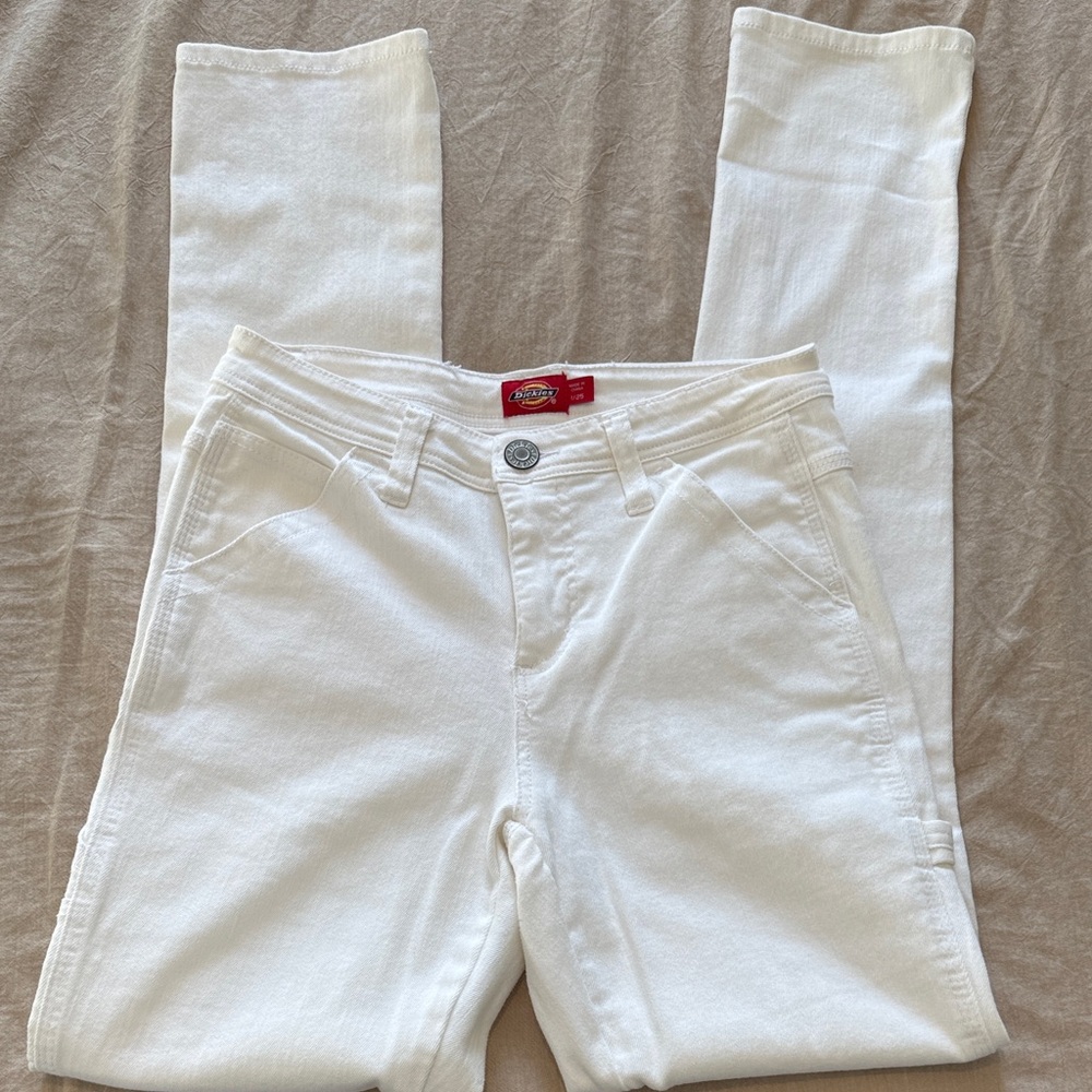 Dickies Women’s White Skinny Jeans - Stretch High-Rise